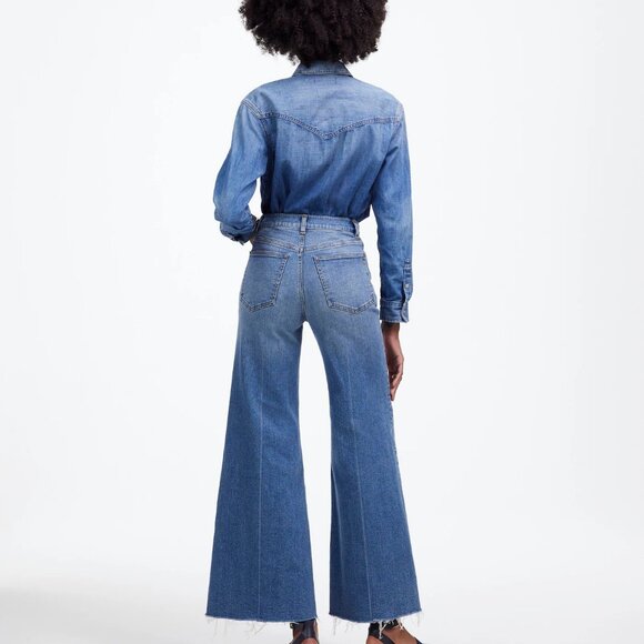 NWOT Madewell Flared Wide-Leg Crop Jeans Size 27 - Picture 4 of 4